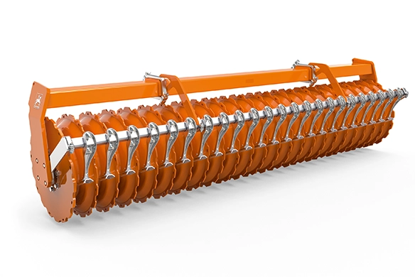 Amazone DW disc roller attachment with deep soil contour following for improved structure and water management in seedbeds.