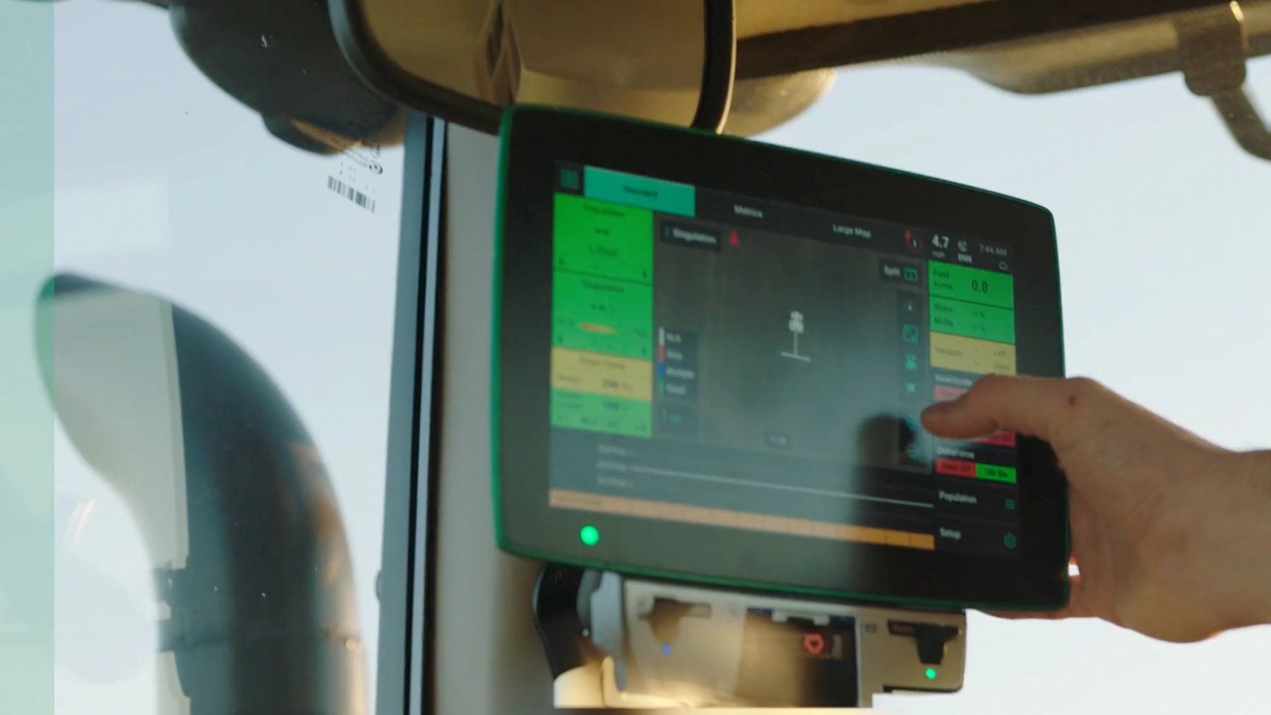 Precision Planting data on screen.