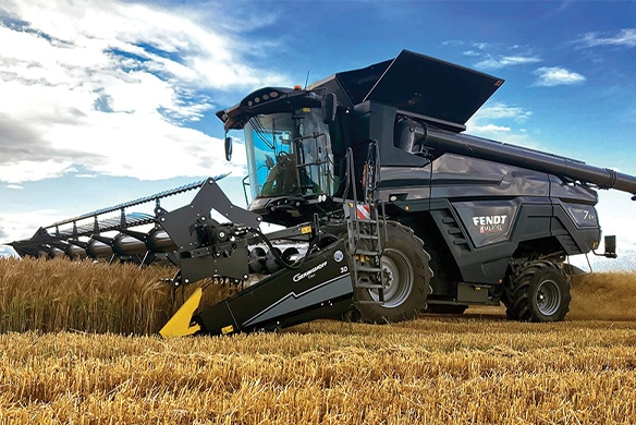 Geringhoff draper header on Fendt Ideal combine.